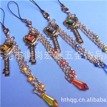 工厂批发锌合金钥匙手机挂件，手机吊饰