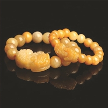 天然黄玉貔貅手链