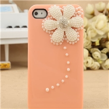 爆款苹果5钻壳苹果4贴钻手机壳雪糕壳珍珠花珍珠手机壳