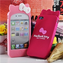 日本HelloKitty蝴蝶结iPhone4硅胶套手机壳手机保护套外壳