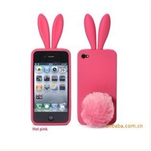 兔年韩国iphone44S超薄兔女郎兔毛球尾巴手机保护套/外壳手机壳