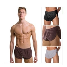 男士超薄微透明内裤居家裤家居低腰短裤男宽松性感阿罗睡裤