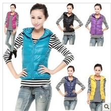 2013秋冬新款羽绒服马甲多色轻薄修身短款连帽正品女装