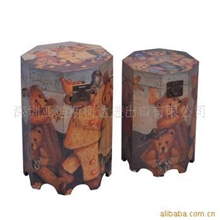 （厂家直销）木制品杂物箱/工艺玩具箱/家居储物桶/木制八角桶