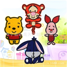 厂家直销泰迪熊和他的伙伴布贴电脑刺绣标熨烫绣标绣章