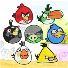 批发愤怒小鸟电脑绣花章绣花标卡通绣章绣标刺绣臂章徽章