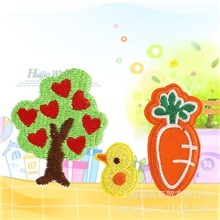 厂家直销布贴小树小鸭萝卜补丁贴时尚刺绣背胶熨烫贴可定做