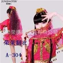 厂家供应定做儿童印度演出服时尚精美表演服民族舞台演出服