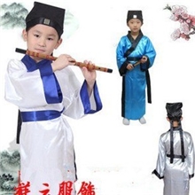 书童演出服装儿童唐装汉服古代读书郎演出服古装书生弟子规表演服