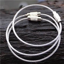 15cm户外多功能钢丝绳钥匙圈精品不锈钢钥匙圈EDC链钥匙圈