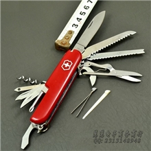 91mm瑞士军刀12功能不锈钢瑞士军刀多功能工具刀户外用品批发