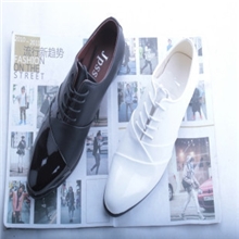 爆款单鞋新款韩版复古潮增高鞋风尖头皮鞋皮革拼接英伦休闲男鞋