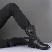 新款时尚单靴韩版男鞋短靴英伦工装靴男靴子马丁靴棉靴男士皮靴