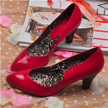 2013春季新款外贸原单尖头真皮时尚羊皮高跟单鞋工作鞋妈妈鞋子