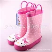 儿童雨鞋苏瑞同款KT猫雨鞋提手雨靴橡胶套鞋经典卡通水鞋雨鞋雨靴