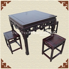 实木八仙桌5件套中式仿古茶桌铜钱餐桌椅宜家精美饭桌特价