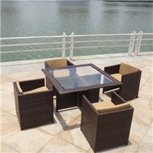 仿藤桌椅五件套组合户外休闲阳台庭院家具咖啡厅酒吧酒店用桌椅