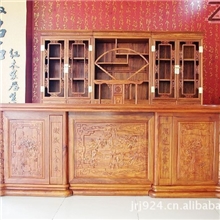 龙柱大班台（椅）、三组合扇形书柜&para;办公桌酒吧桌红木橱柜