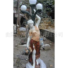 供应园林装饰品石雕工艺品大理石人物灯柱工艺品