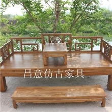 【诚信厂家】中式仿古实木罗汉床塌榫卯结构罗汉床3件套