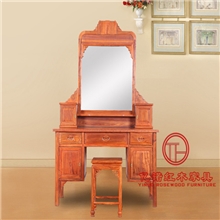 【简约风格】亿诺非洲黄花梨大镜梳妆台红木化妆台