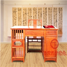 【厂家直销】亿诺非洲黄花梨1.33米电脑台办公台红木书台