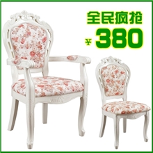 新款特价高档欧式实木餐椅时尚欧式实木餐椅白色实木餐椅627