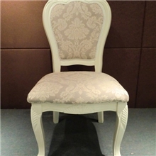 欧式围椅雕花实木桌椅田园餐子韩式橡牙白书椅酒店小坐椅609