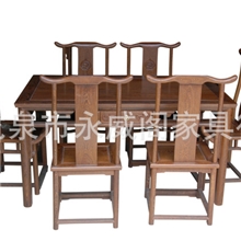 古典家具鸡翅木餐桌七件套龙泉市永威阁家具行