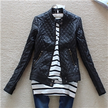 秋装新款外贸原单ZR女式欧美水洗皮pu皮短款修身皮衣女真皮夹克