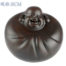 摇钱佛8cm不倒翁黑檀木弥勒佛实木雕刻红木工艺品摆件把玩件礼品