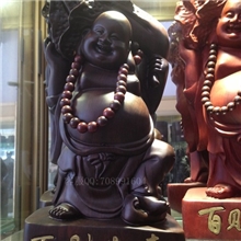 百财如意(38cm)大肚弥勒佛黑檀木雕工艺礼品收藏馈赠首选