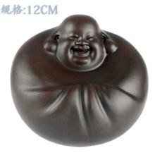 摇钱佛12cm黑檀木弥勒佛不倒佛红木实木工艺品摆件商务送礼首选