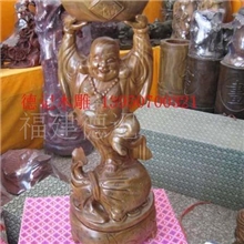 木雕工艺品佛像礼品绿檀送财弥勒