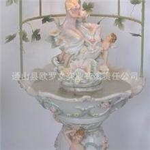 母爱天使落地灯树脂喷泉