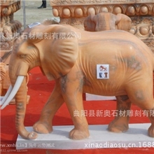 天然汉晚霞红雕刻石大象石雕工艺品批发供应零售价格