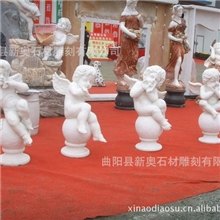 曲阳石雕曲阳石雕汉白玉西方人物小孩儿四季神小天使工艺品雕刻