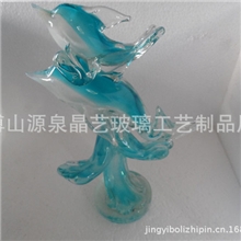 【晶艺求精】直销琉璃工艺品海豚琉璃摆件