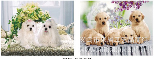 高清立体画批发，可混批，三维画，3D光栅画，变图立体画，五小狗