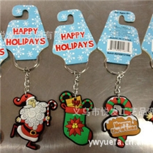 批发圣诞老人PVC软胶钥匙扣圣诞节PVC钥匙扣钥匙链