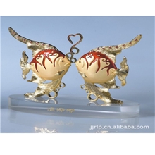 厂家优质生产高雅金属礼品高档金属対鱼工艺品精美家居商务摆饰