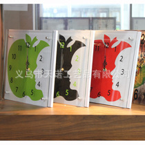 义乌时钟厂家批发MDF无框画玻璃挂钟木质时钟创意礼品时钟