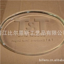 水晶喷砂镇纸水晶厂家直销椭圆形镇纸透明镇纸喷砂各种logo