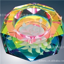 水晶礼品烟缸【厂家直销添加各种LOGO】八角形状水晶浮雕烟灰缸