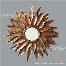 太阳镜子欧法美式金银多色挂镜子高档项目样板间挂镜工厂可定制