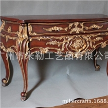 梳妆台化妆台玄关台欧式法式实木树脂金箔工艺