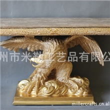 美式欧式古典金箔高档玄关台雄鹰展翅图纹高级居家装饰