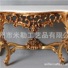 法式宫廷风格金色雕花售楼处/大堂酒店/会所软装影楼玄关台