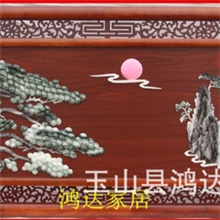厂家直销玉雕实木画匾迎客松直接下单生产免去中间环节玉雕画框