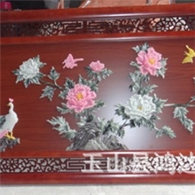 厂家直销实木玉雕画匾220X80cm荣华富贵直接下单生产玉雕画框